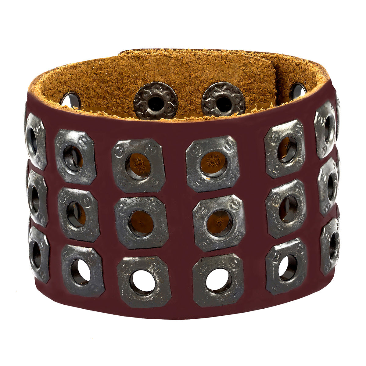 Biker Punk Funky Handcrafted Brown Leather Wrist Band Bracelet Bulk