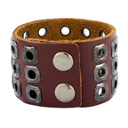 Biker Punk Funky Handcrafted Brown Leather Wrist Band Bracelet Bulk