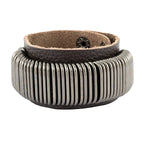 Biker Punk Funky Handcrafted Black Leather Wrist Band Bracelet Bulk