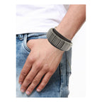 Biker Punk Funky Handcrafted Black Leather Wrist Band Bracelet Bulk