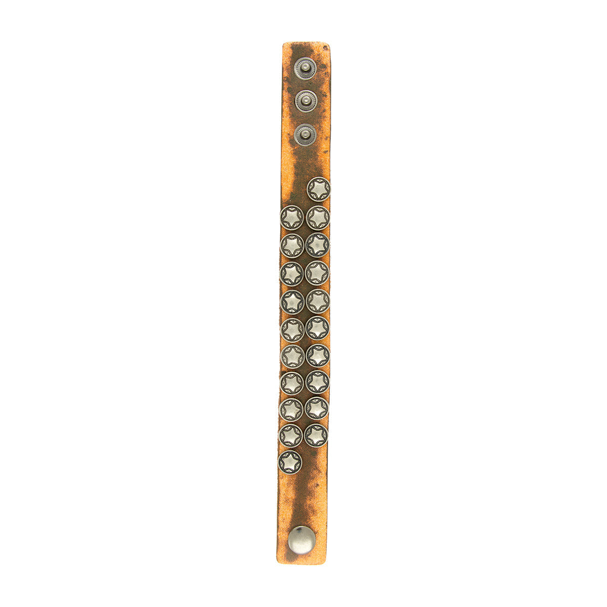 Star Slim Biker Funky Handcrafted Brown Leather Wrist Band Bracelet