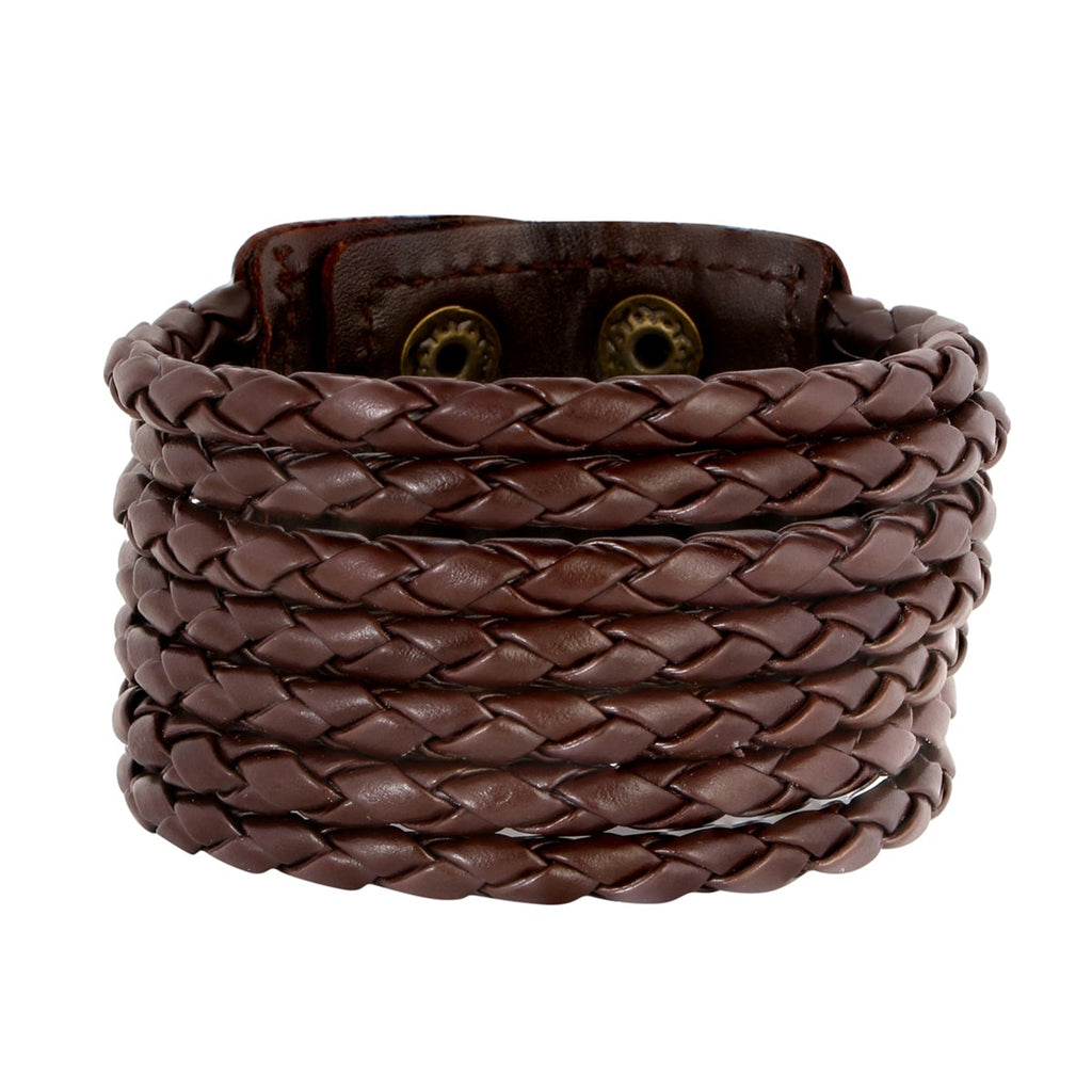 Rope Funky Genuine Handcrafted Brown Leather Bracelet Boys Bulk