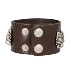 Tiger Funky Genuine Handcrafted Brown Leather Bracelet For Men Bulk