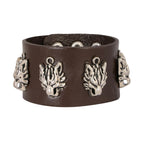 Tiger Funky Genuine Handcrafted Brown Leather Bracelet For Men Bulk