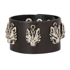 Tiger Funky Genuine Handcrafted Black Leather Bracelet For Men Bulk