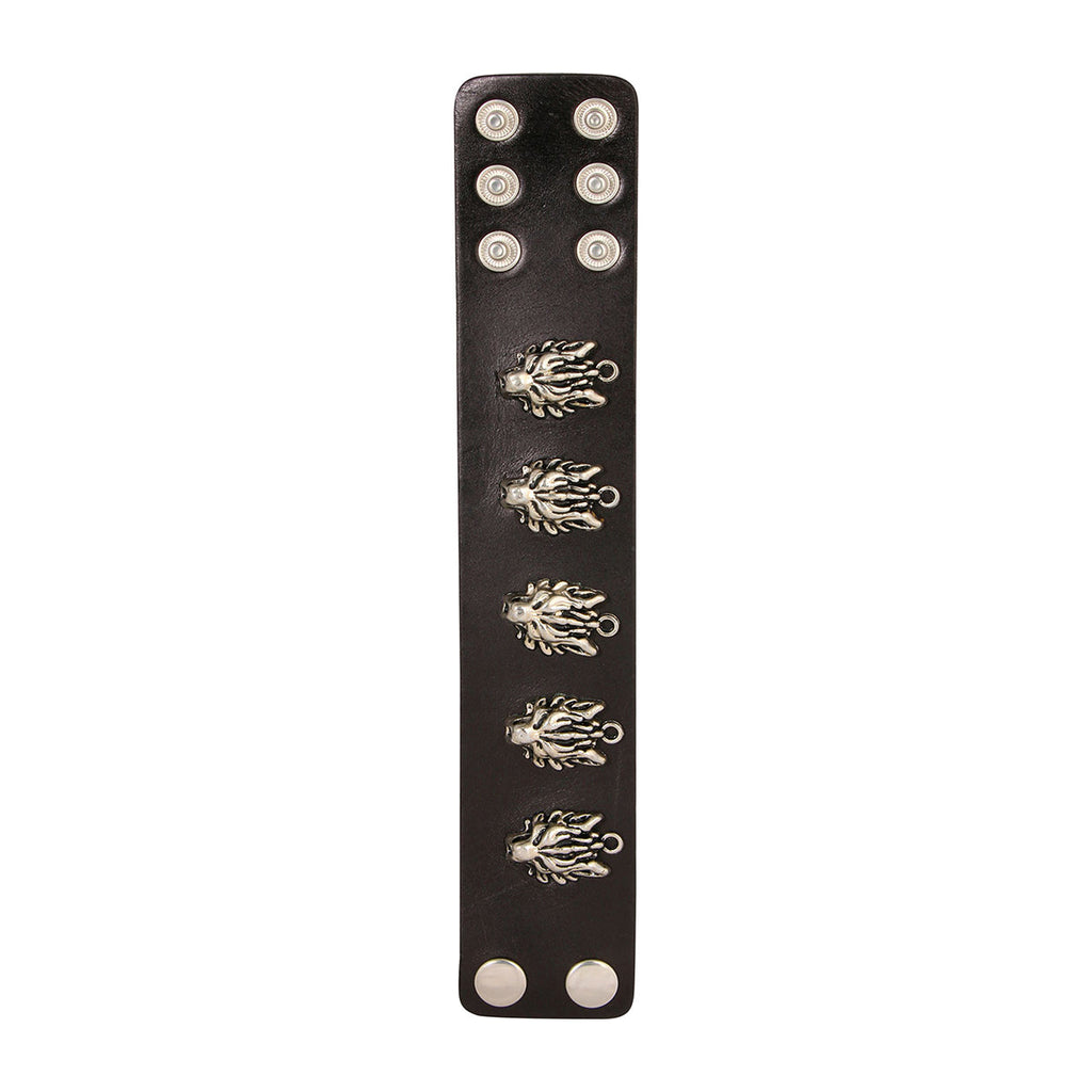 Tiger Funky Genuine Handcrafted Black Leather Bracelet For Men Bulk