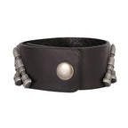 Skull Bullet Genuine Handcrafted Black Leather Bracelet For Men Bulk