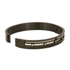 Black Silver Cubic Zirconia Stainless Steel Kada Bracelet Men Bulk