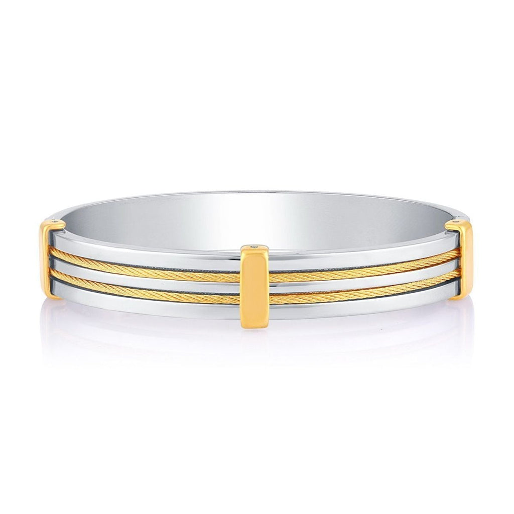 Rope Border 18K Gold Silver Stainless Steel Kada Bangle Bracelet Bulk