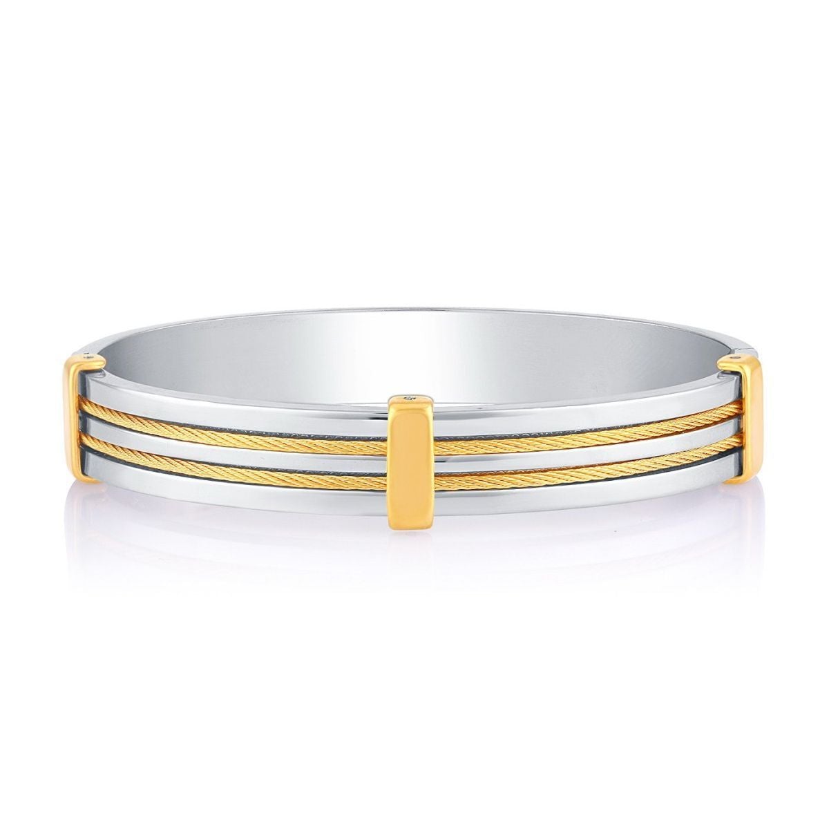 Rope Border 18K Gold Silver Stainless Steel Kada Bangle Bracelet Bulk