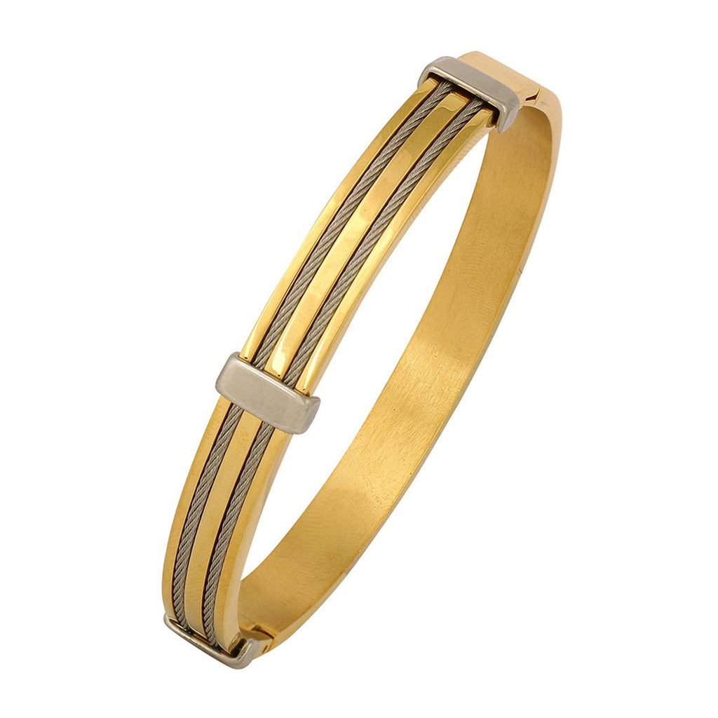 Rope 18K Gold Silver 316L Stainless Steel Kada Bracelet For Men Bulk