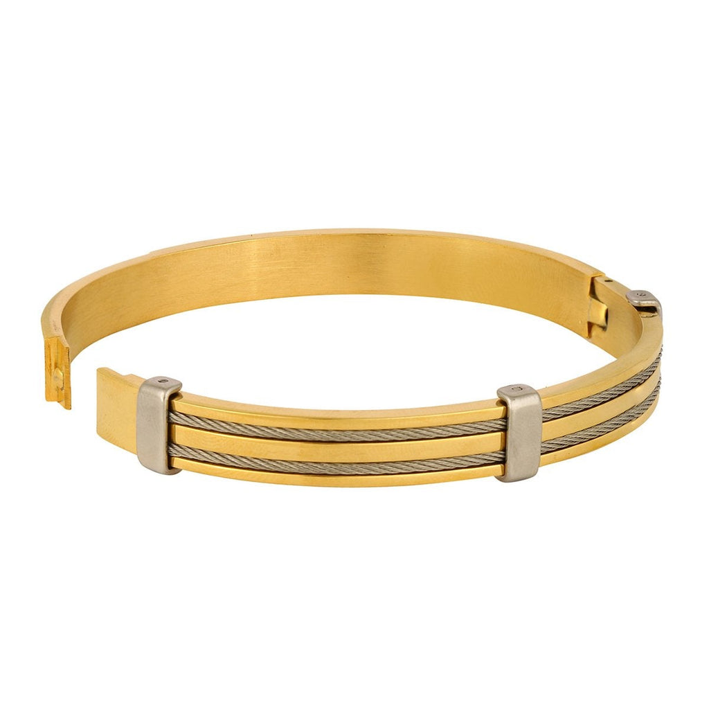 Rope 18K Gold Silver 316L Stainless Steel Kada Bracelet For Men Bulk