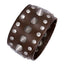 Punk Brown Handcrafted Leather Wrist Band Strap Biker Bracelet Bulk