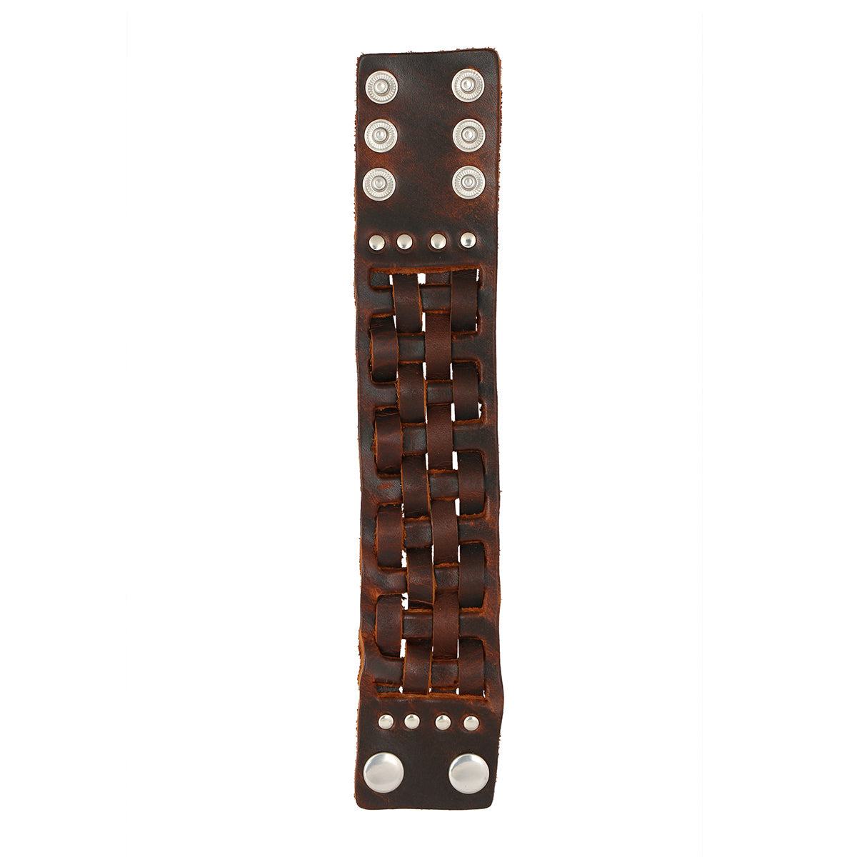 Funky Tan Brown Handcrafted Leather Wrist Band Biker Bracelet Men