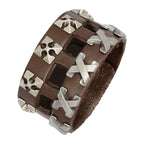 Funky Accents Handcrafted Leather Wrist Band Biker Bracelet Bulk