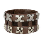 Funky Accents Handcrafted Leather Wrist Band Biker Bracelet Bulk