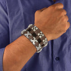 Funky Accents Handcrafted Leather Wrist Band Biker Bracelet Bulk