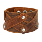 Denim Wear Tan Brown Handcrafted Leather Wrist Band Bracelet Men Bulk