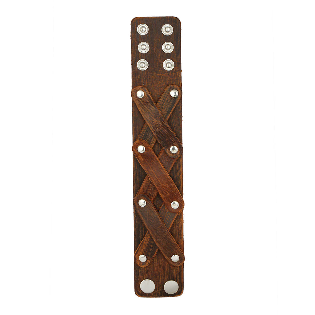 Denim Wear Tan Brown Handcrafted Leather Wrist Band Bracelet Men Bulk