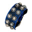 Casual Burnt Blue Black Handcrafted Leather Wrist Band Biker Bracelet