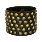 Bronze Disco Casual Black Handcrafted Leather Wrist Band Bracelet Bulk