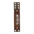 3D Cross Tan Brown Handcrafted Leather Wrist Band Strap Biker Bracelet