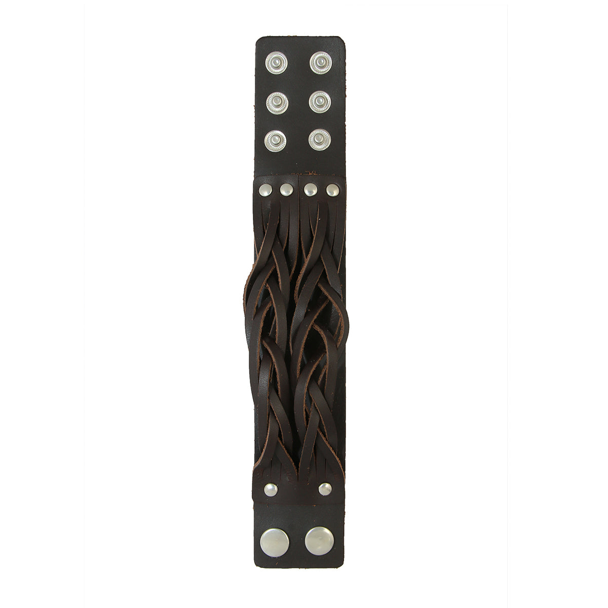 Braided Brown Handcrafted Leather Wrist Band Strap Biker Bracelet Bulk
