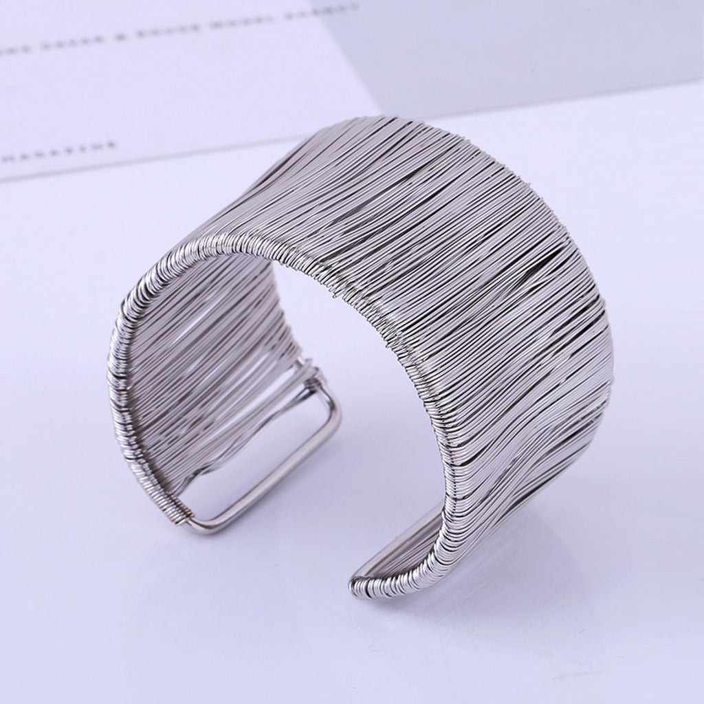 Stylish Party Wear Mesh Silver Cuff Kada Bangle For Women Bulk