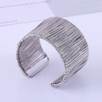 Stylish Party Wear Mesh Silver Cuff Kada Bangle For Women Bulk