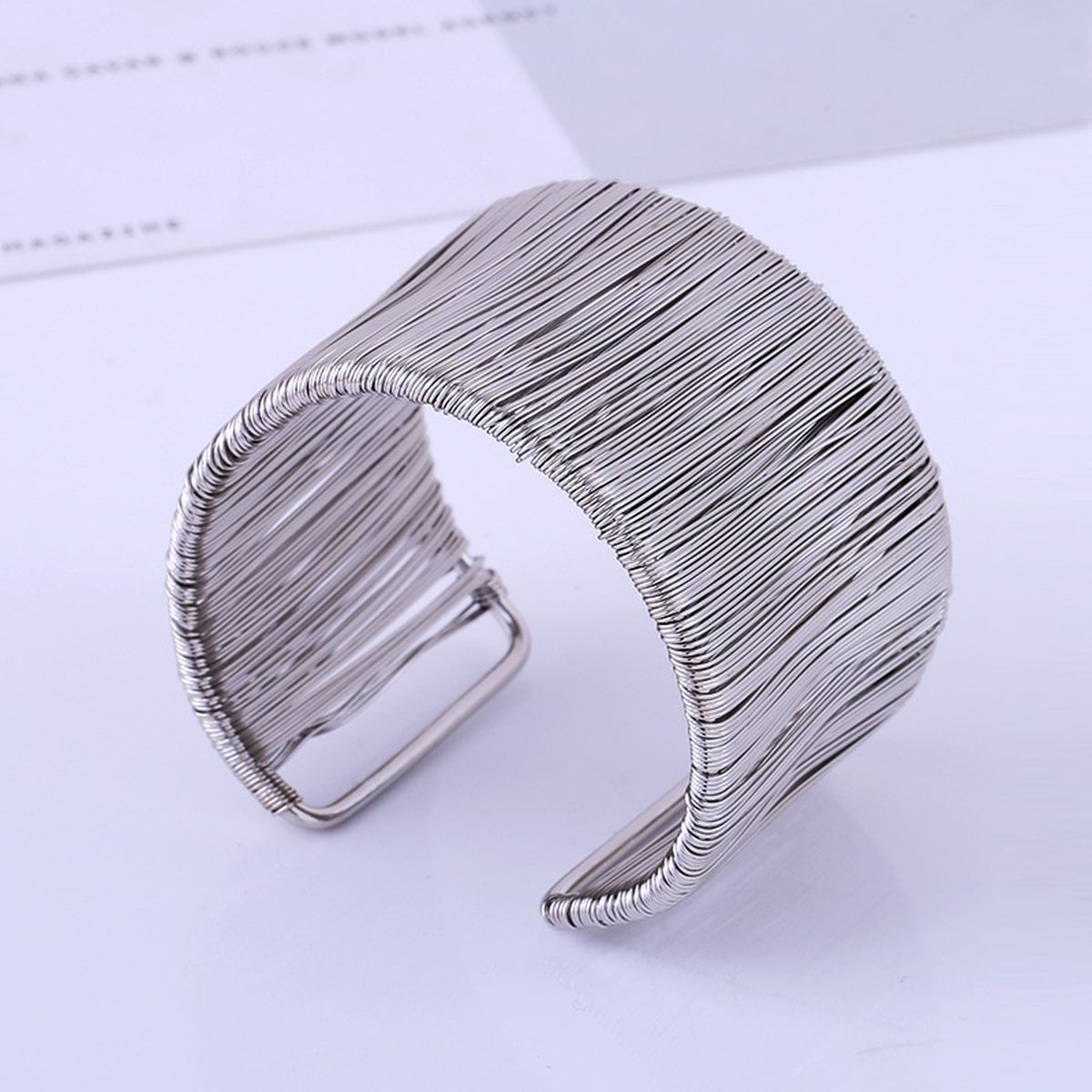 Stylish Party Wear Mesh Silver Cuff Kada Bangle For Women Bulk