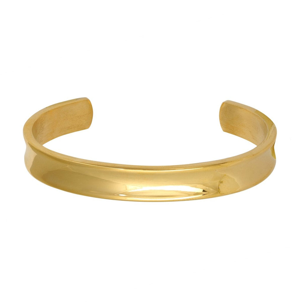 Glossy Gold 316L Stainless Steel Openable Cuff Kada Bracelet Men Bulk