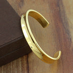 Glossy Gold 316L Stainless Steel Openable Cuff Kada Bracelet Men Bulk