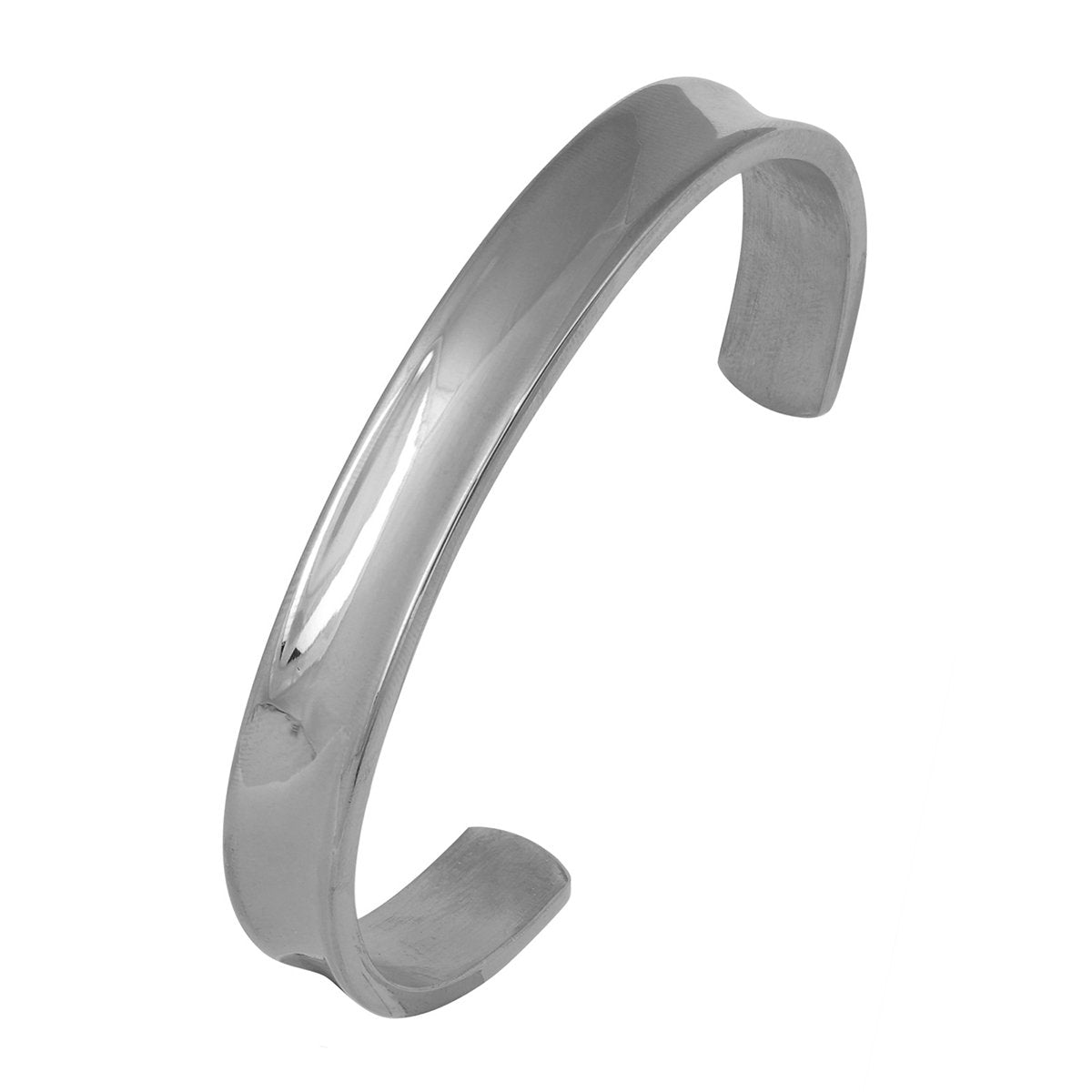 Glossy Silver Stainless Steel Openable Cuff Kada Bracelet For Men Secondary image