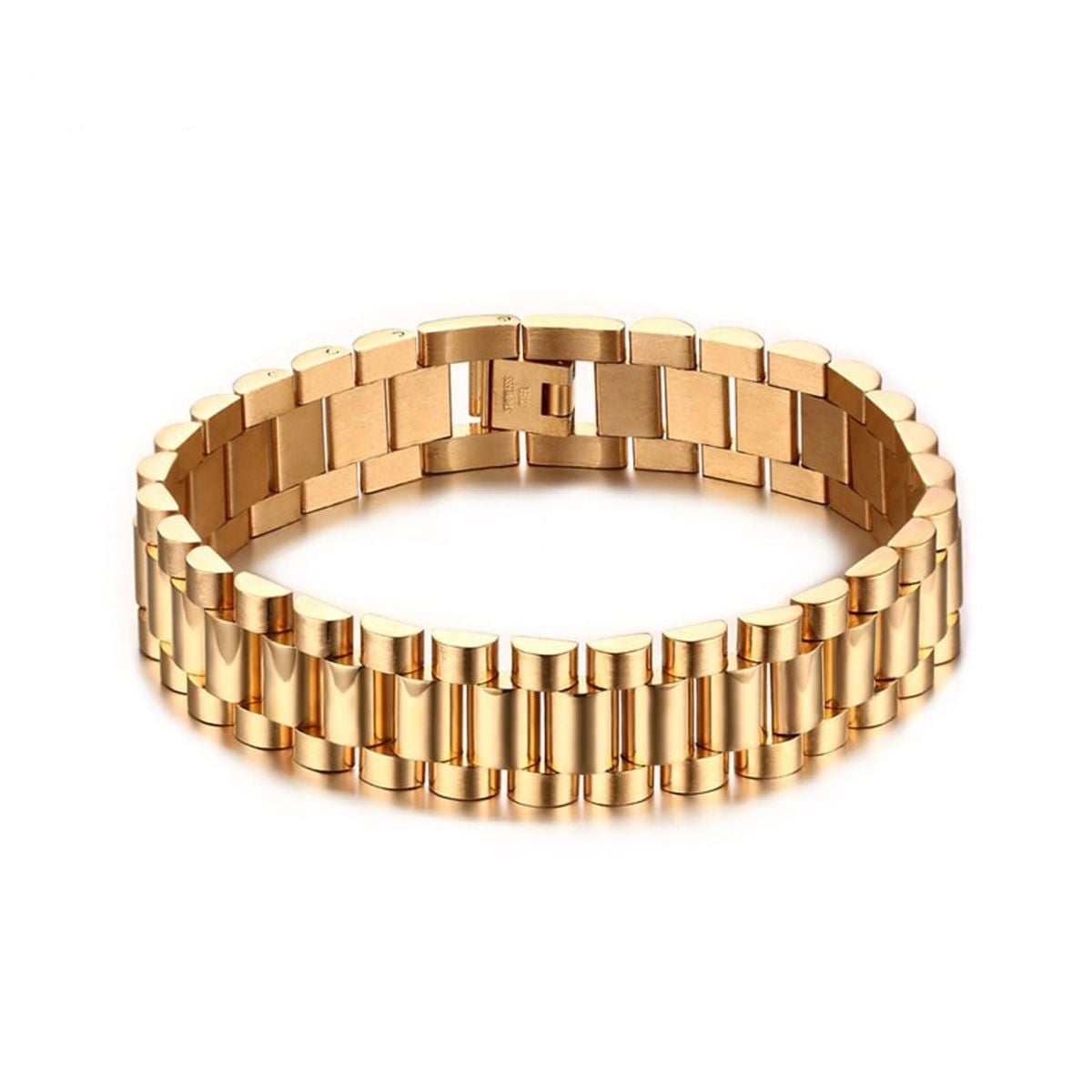 Italian Designer Glossy 18K Gold 316L Stainless Steel Bracelet Bulk