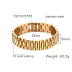 Italian Designer Glossy 18K Gold 316L Stainless Steel Bracelet Bulk