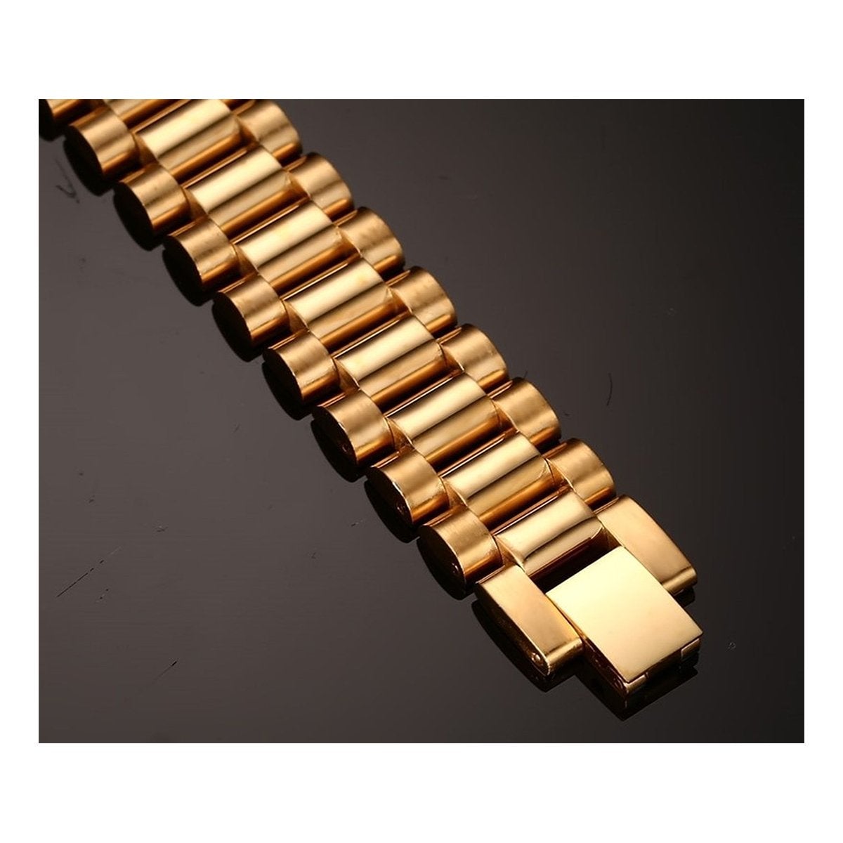 Italian Designer Glossy 18K Gold 316L Stainless Steel Bracelet Bulk