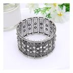 Tibetan Tribal Afghani Oxidised German Silver Stretch Bracelet Bulk