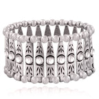 Tibetan Tribal Afghani Oxidised German Silver Stretch Bracelet Bulk