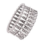 Tibetan Tribal Afghani Oxidised German Silver Stretch Bracelet Bulk