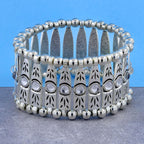 Tibetan Tribal Afghani Oxidised German Silver Stretch Bracelet Bulk