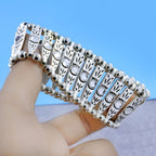 Tibetan Tribal Afghani Oxidised German Silver Stretch Bracelet Bulk