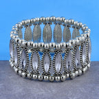 Tibetan Tribal Afghani Oxidised German Silver Stretch Bracelet Bulk