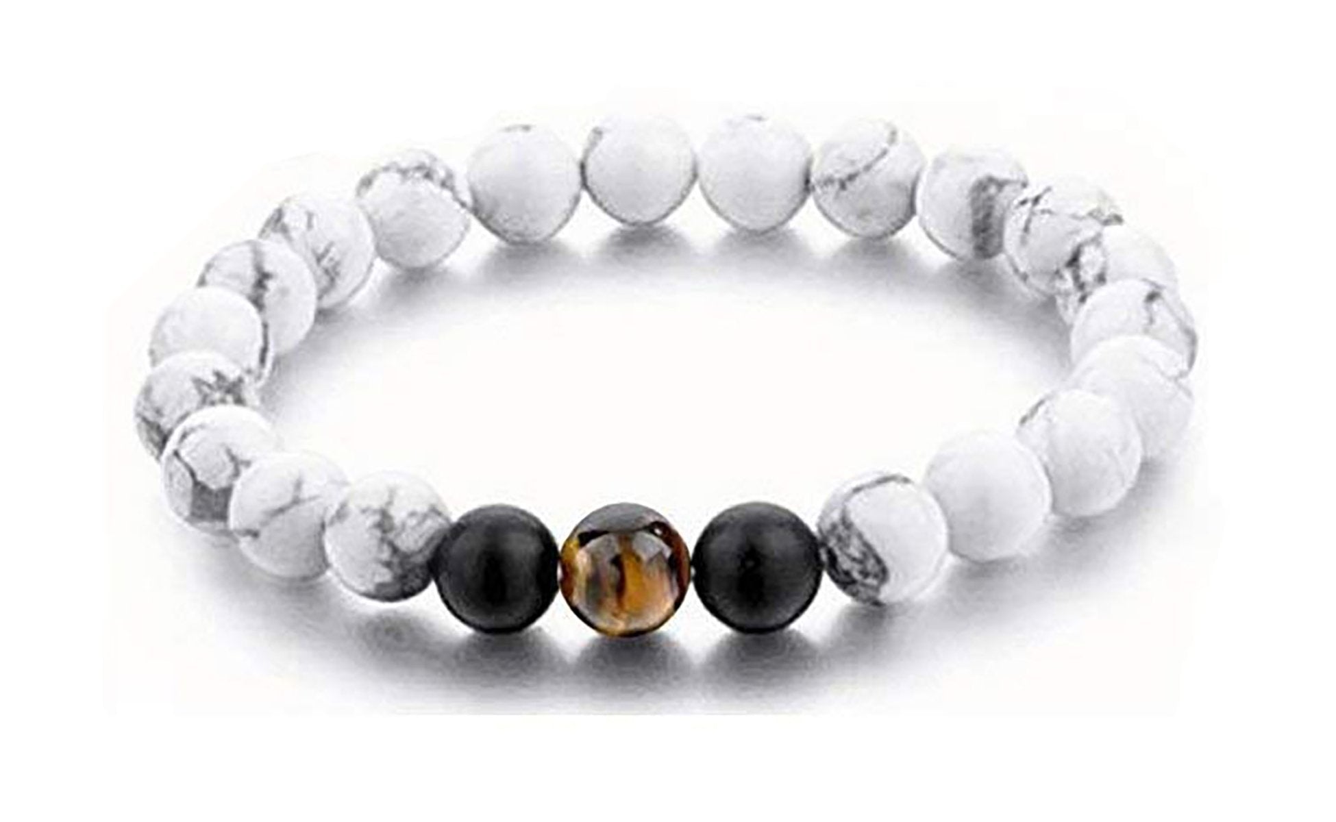 Natural Tiger Eye Onyx Hite Beads Stretchable Distance Bracelet Bulk
