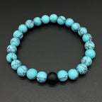 Natural Onyx Turquoise Beads Black Stretchable Combo Bracelet Bulk
