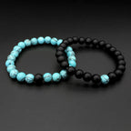 Natural Onyx Turquoise Beads Black Stretchable Combo Bracelet Bulk