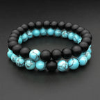Natural Onyx Turquoise Beads Black Stretchable Combo Bracelet Bulk