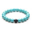 Onyx Turquoise Beads Glossy Blue Black Stretch Distance Bracelet Bulk
