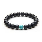 Turquoise Onyx Beads Glossy Black Stretchable Distance Bracelet Bulk