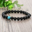 Turquoise Onyx Beads Glossy Black Stretchable Distance Bracelet Bulk