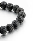 7 Chakra Lava Onyx Beads Black Stretchable Distance Bracelet Bulk
